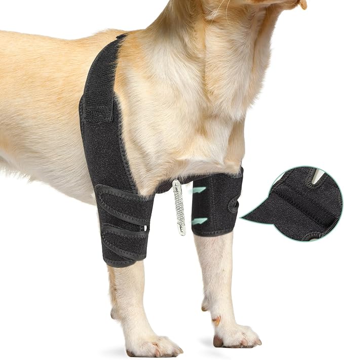 Dog Elbow Protector Brace for Canine Pads Elbow&Shoulder Support Callus, Hygroma, Dysplasia, Arthritis, Dislocation, Pressure Sores, with Metal Splints Wrap Both Left and Right Front Legs