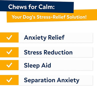 STRELLALAB Advanced Calming Chews for Dogs - Hemp Treats + Melatonin - Sleep Aid - Relaxing Treats - Stress Relief During Fireworks, Thunder - Made in USA - Bacon - 60Ct