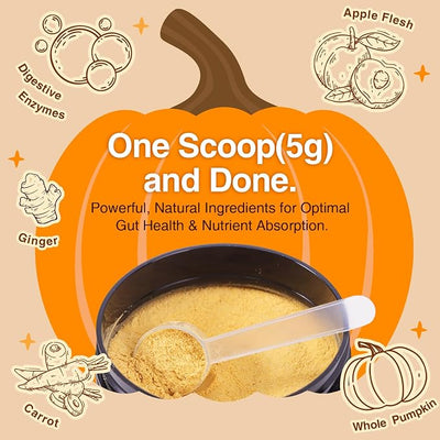 DRFOSTER Pumpkin Powder for Dogs - Fiber Supplements for Dogs & Cats with Organic Pumpkin, Apple, Carrots and Digestive Enzymes - Healthy Stool and Digestion, Diarrhea & Constipation Relief, 10.58 oz