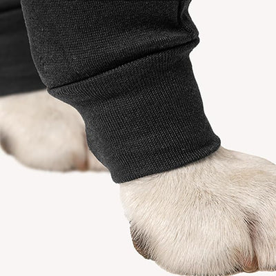 Suitical Recovery Double Sleeve for Dogs - Front Leg Protection for Post-Surgery, Skin Issues, Hot Spots - Adjustable Double Dog Leg Sleeve to Prevent Licking - L Black - Chest 25.2-33.1 in
