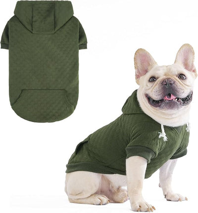 KOOLTAIL Dog Hoodie for Small Medium Large Dogs, Ultra-Warm & Soft Winter Fall Fleece Dog Hooded Sweatshirt Clothes Sweater, Lightweight Pullover Coat for Boy Girl Bulldog Pitbull Puppy Cats,Green M
