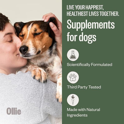 Ollie Belly Rubs, Probiotic Dog Chews, Digestive Health, Natural Ingredients, for Upset Stomach Relief, Appx. 60 Count