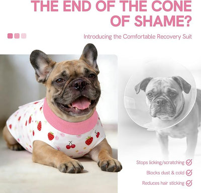 SAWMONG Recovery Suit for Dogs After Surgery Professional, Dog Spay Surgical Suit for Female Dogs, Dog Onesie Bodysuit for Surgery Male Substitute E-Collar Cone, Cherry Pink, XX-Large