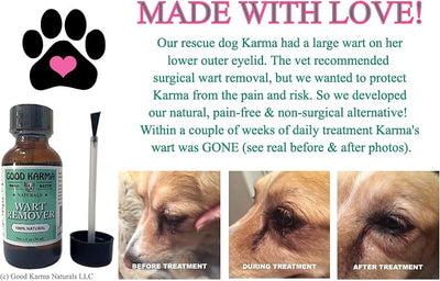 Dog Wart Remover (30ml) All Natural Painless Dog Warts Removal Treatment Skin Tag & Wart Remover for Dogs 1oz