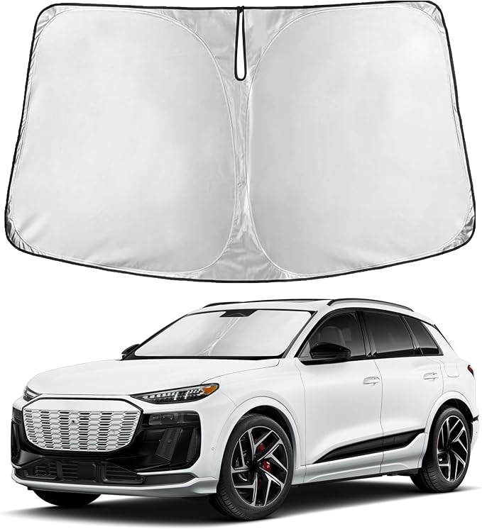 EcoNour Windshield Sunshade Compatible for Audi Q6 e-tron 2025 2026 2027, Sun Visor for Front Windshield & Window Sun Shade Cover, UV Heat Blocker & Protector, Car Accessories