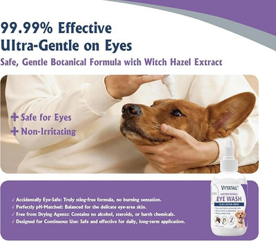 Dog and Cat Eye Wash | Eye Drops for Dogs and Cats Vet-Recommended Pet Eye Infection Treatment to Soothe Infection Allergy, Relieve Dry Eyes Pink Eyes, Pet Tear Stain Cleaner - 50ml