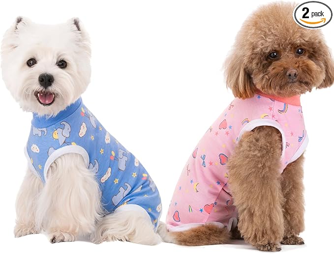 2 Packs Pet Dog Recovery Onesie Suit for Dogs Cats After Surgery,Dog Abdominal Wounds Bandages Cone E-Collar Alternative. (Blue, XXL)