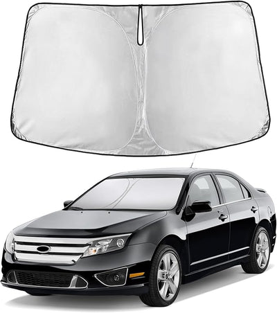 EcoNour Windshield Sunshade Compatible for Ford Fusion 2006-2010 2011 2012, Sun Visor for Front Windshield & Window Sun Shade Cover, UV Heat Blocker & Protector, Car Accessories