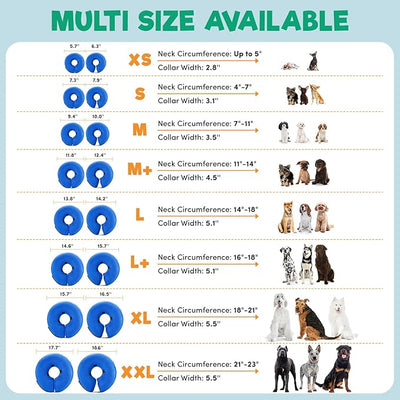 BENCMATE Inflatable Dog Cone Collar Alternative, Soft Dog Cone for Small Medium Large Dogs and Cats, Neck Recovery ECollar Donut Collar After Surgery (XXLarge, Flag)