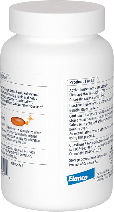 Pet Protect M/L Dog Omega-3 Supplement, Proprietary Free Form Blend, Supports a Normal Inflammatory Response, Snip-Tip Capsules (60 Count)