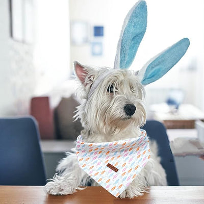 Lionheart Easter Dog Bandana - Washable Soft Scarf, Square Adjustable Bandana for Small Dogs and Cats
