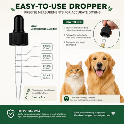 Liquid Dog & Cat Dewormer with Pyrantel Pamoate, for Roundworms & Hookworms, Easy-to-Use Oral Liquid Formula