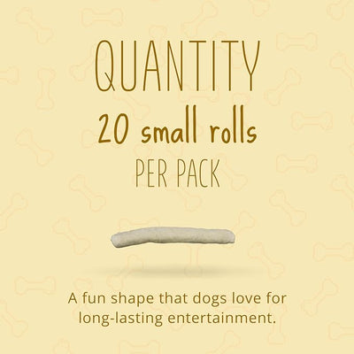 Better Belly Originals Natural Chicken Liver Flavor Small Rolls 20 Count, Highly Digestible Rawhide