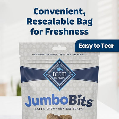 Blue Buffalo Jumbo Bits Chicken Soft & Chewy Dog Treats, Made with Real Chicken & Enhanced with DHA, Heart-Shaped Dog Treats, Made in the USA with Natural Ingredients, 11 oz.