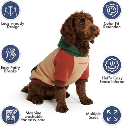 Spark Paws Dog Hoodie – Premium Dog Sweater for Small, Medium, and Large Dogs | Warm Outfits for French Bulldogs, Pitbull, Puppy, Winter Jacket Alternative - Ranger - 4XL