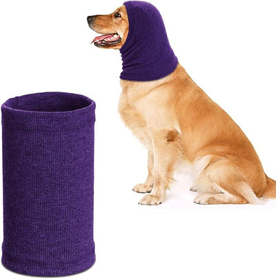 Rbenxia Dog Ear Muffs - Noise Protection & Warmth, Winter Ear Scarf (Purple, Small)