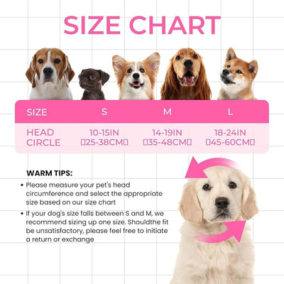 Dog Ear Covers for Bath,Shower,Elastic Dog Ear Muffs Noise Reduction Anxiety Relief,No Flap Ear Wrap Calming Hood for Grooming,Blow Dry,Thunder,Waterproof Ear Protection for Dogs(Pink,M)
