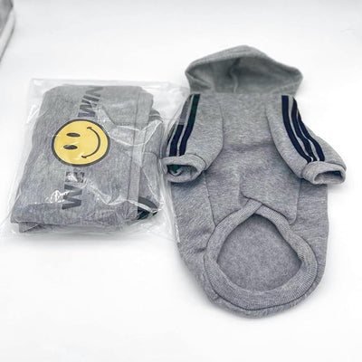 Weowin Pet Outfit - Cute Dog Hoodies Tracksuit Sweater Sweatshirt Winter Cold Weather Coat 2-Legs Grey for Small Medium Large Dogs Boy or Girl (X-Small)