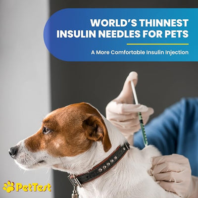 PetTest U-40 Pet Insulin Syringes 0.3CC 31G, 5/16 Inch Long Needles, Comfortable Thin 31 Gauge, For Cats and Dogs, Pets Diabetic Supplies, 100 Pack