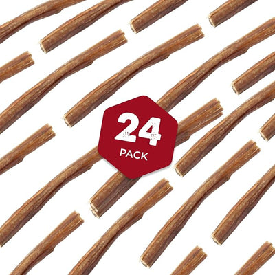 Best Bully Sticks 6 Inch Thin Bully Sticks - 24 Count (Pack of 1) - Natural, Easily Digestible, 100% Grass-Fed, Grain and Rawhide-Free Dog Treats
