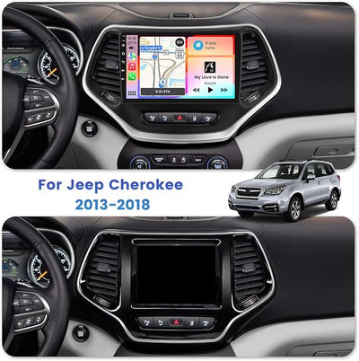 5Ghz WiFi [2G+64G] Android 15 Car Radio for Jeep Cherokee 2013-2018 Car Stereo with Wireless Carplay Android Auto, 10 Inch HD Touchscreen with GPS Bluetooth FM/RDS EQ SWC 26UI Backup Camera MIC