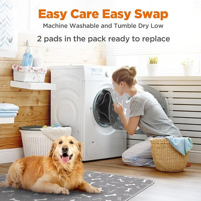 Washable Pee Pads for Dogs,2 Pack 48"x60" Reusable Puppy Training Pads, Ultra-Absorbent and Leak-Proof Whelping Pads , Extra Large Potty Playpen Mat for Incontinence, Housebreak, Crate