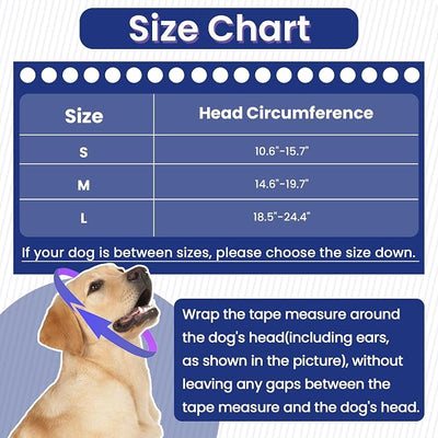 Nanaki Soft Dog Calming Hoodie Anxiety Relief Dog Ear Muffs Noise Protection Doggy Head Wrap Hematoma Fireworks Doggy Ear Cover for Bath Blow Drying Pet Head Cover Noise Cancelling Sleep Help Headband