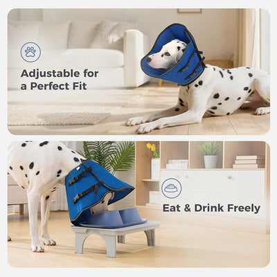 Avont 2026 Upgraded Dog Recovery Collar, Breathable Mesh Elizabethan Collar – Soft Dog Cone Alternative After Surgery to Stop Licking, Foldable/Adjustable/Secure-Fit for Medium Large Dogs, Blue (L
