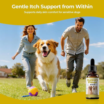 Mange Treatment Dogs, Itchy Skin Relief Drops, Helps Calm Scratching & Support Coat Recovery, Gentle Daily Dog Skin & Coat Support Supplement, 2 fl oz