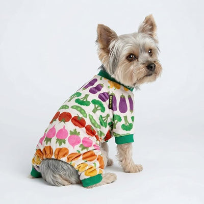 Fitwarm Funny Vegetable Dog Pajamas, Warm Winter Dog Clothes for Small Dogs Boy Girl, Cozy Pet Onesie with Feet, Green, White, Red, Pink, Purple, Large