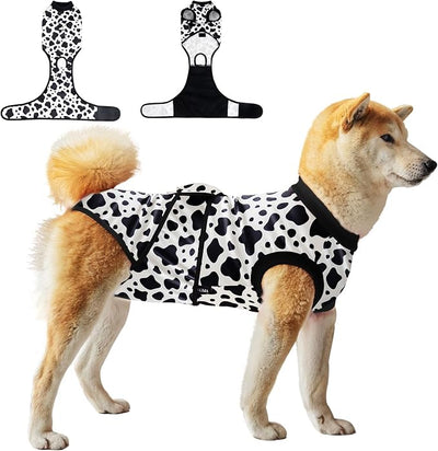 Dog Surgery Recovery Suit,Female Male Dog Onesie for Spay Neuter,Substitute E-Collar & Cone,Anti-Licking Breathable Onesie for Small Medium Large Dogs,Cow M
