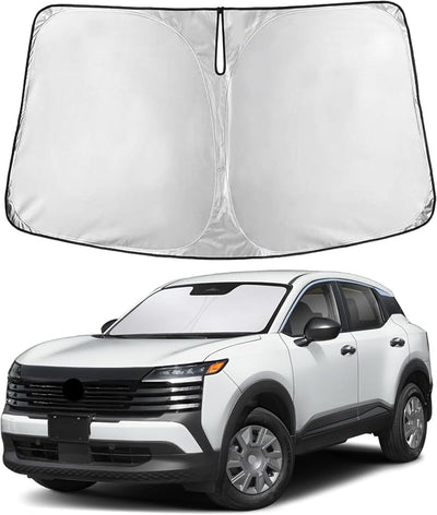 EcoNour Windshield Sunshade Compatible for Nissan Kicks 2025 2026, Sun Visor for Front Windshield & Window Sun Shade Cover, UV Heat Blocker & Protector, Car Accessories