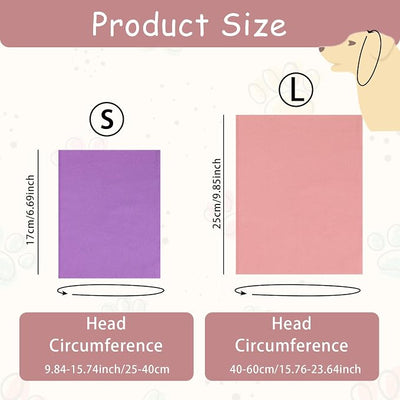 Frienda 2 Pcs Dog Ear Muffs Dog Calming Ear Cover Anxiety Relief Cover Face Neck Warmer Quiet Head Sleeves for Noise Bathing Grooming Drying(Small, Large,Purple, Pink)