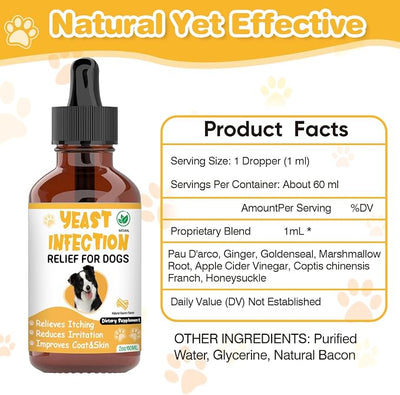 Natural Yeast Infection Treatment for Dogs,Supports Healthy Itch Relief,Inflammation Relief,Allergy Relief & More,Dog Ear Infection Treatment,Itch Relief for Dogs,Ear Infection Treatment for Dog