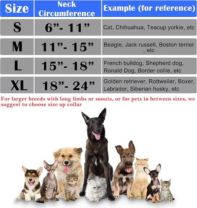 Inflatable Dog Cone Collar for After Surgery, Soft Adjustable Blow up Donut E-Collar for Small Medium Large Dog and Cats