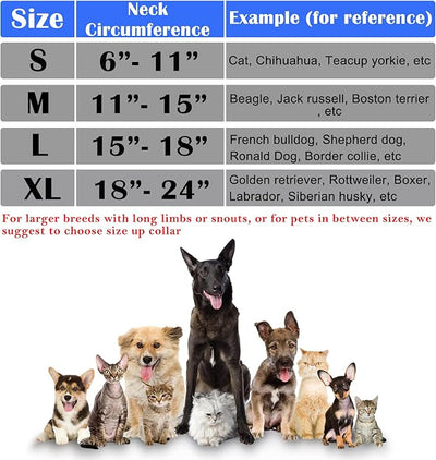 Inflatable Dog Cone Collar for After Surgery, Doggie Neck Blow up Donut Recovery ECollar, Soft Adjustable Dog Cone for Small Medium Large Dogs and Cats