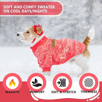 2 Pieces Dog Sweaters for Small Dogs Fall Winter Dog Clothes Female Fleece Puppy Sweaters Warm Thick Outfit Pet Small Sweater for Boy Girl Dogs Teacup Yorkie Chihuahua,XXS