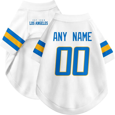 Los Angeles Dog Clothes Jersey Style Personalized Pet T Shirt with Custom Name Number for Small Medium Large Dogs