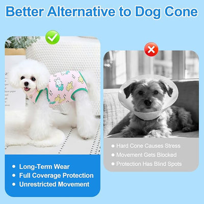 Coppthinktu Recovery Suit for Dogs After Surgery, Breathable Dog Onesie Surgical Spay Suit for Female Dogs, Cute Dog Surgery Recovery Suit