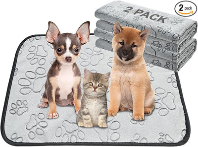 Qeils Reusable Puppy Pads, 2 Pack Washable Pee Pads for Dogs, Waterproof Non Slip Wee Wee pad, Absorbent and Leakproof Training Mats for Potty, Crate, Playpen, Bed, Sofa, 18"x 24"
