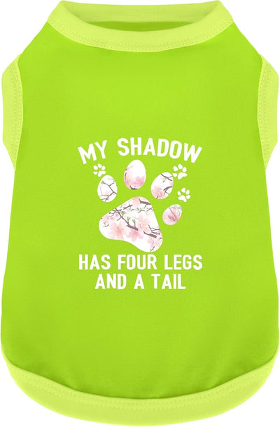 Discover Cozy Cotton Canine Wear: Soft, Lightweight, and Breathable Dog Shirt Vest with Eye-Catching Graphics (My Shadow HAS Four LESGS and A Tail), Keeping Your Furry Friend Warm! Green L
