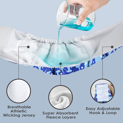 wegreeco Washable Male Dog Belly Band (Stylish Pattern)- Pack of 3 - Washable Male Dog Belly Wrap, Dog Diapers Male (Whale, XS)