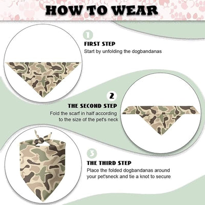 KEIAHUAN Duck Camo Hunting Dog Bandana Handkerchiefs Scarfs Triangle Bibs Washable Double Reversible Kerchief Scarf Adjustable Accessories for Small to Large Dog Puppy Cat