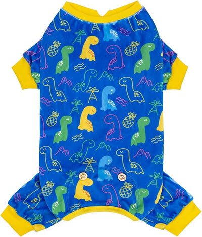 KYEESE Dog Pajamas Comfy Dogs Clothes Pets Costumes Doggie Jammies for Small Dogs Boy Girl Clothes Dinosaur Dogs Onesie Costume Pet Body Suits After Surgery Velvet Coat Soft Pet pjs, Large