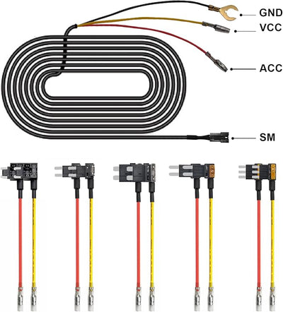 Fuse Box Power Adapter for mangoal Dash Cams, Upgrade Parking Monitoring, Hardwire Wire Kit Accessories(16.40 ft)