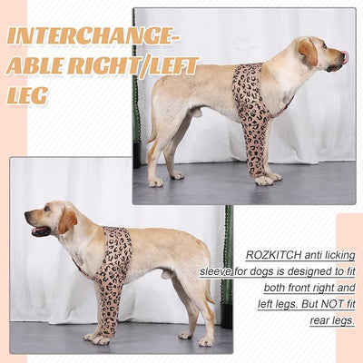 ROZKITCH Dog Surgery Sleeve Front Leg Right Left, Pet Prevent Licking Wound Elbow Knee Protector, Dog Recovery Suit Cone Collar Alternative for Sprain ACL CCL Arthritis Joint Care Brown M