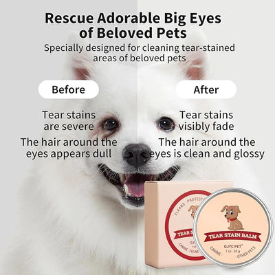 Tear Stain Remover for Dogs 1oz - Dog Tear Stain Remover for White Dogs, Pet Eye Cleaner, Dog Eye Care for Tear Stains, Dog Eye Booger Remover, Cat Tear Stain Remover, Eye Stain Remover for White Fur