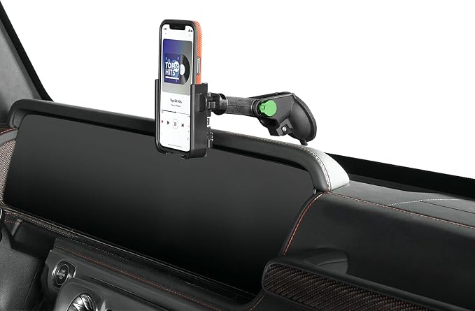 WeatherTech WindshieldFone - Universal Windshield-Mounted Car Phone Holder - Forest Green Billet Knobs