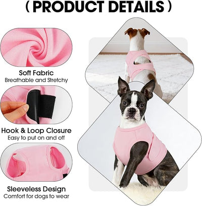 BRKURLEG Chest Recovery Suit for Dogs, Dog Chest Wound Cover, Breathable & Soft Pet Surgery Recovery Suit, Anti-Licking Wound Vest, Not for Spay/Neuter Surgeries, Pet Cone Alternative, Pink L