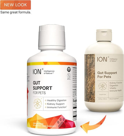 ION* Intelligence of Nature Gut Support For Pets - Liquid Probiotics Drops Alternative for Dogs & Cats, Digestive Health for Puppies, Skin & Hair Health - 16 fl oz (Pack of 1)